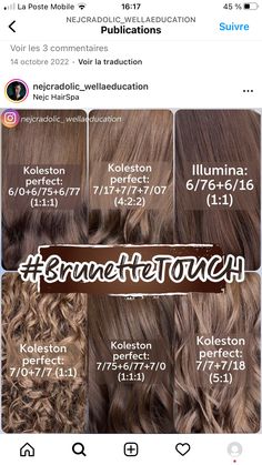 Mushroom Brown Wella, Wella Brown Hair Color Chart, Toner On Brown Hair Before And After, Wella Professional Color, Wella Illumina Color Chart, Wella Hair Formulas, Koleston Perfect Color Chart