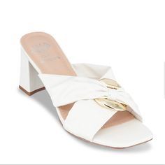 New, Never Worn Summer Sandals From Dsw. Cute And Elegant Paired With Jeans. 2.75” Comfy Block Heel. White And Gold Wedding, Gold Wedding Shoes, Sassy Outfit, Shoes Comfy, White Sandals Heels, Black Sandals Heels, Buckle Sandals, Comfy Shoes, Dress Sandals