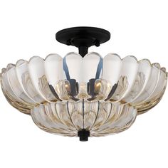 a large glass bowl ceiling light fixture