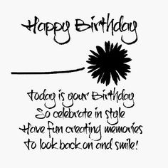 a black and white birthday card with the words happy birthday