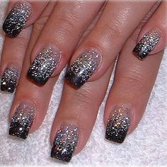 New Years Nails! - 38 of the Best New Year Nails to Kick Off 2016! Check them all out right here -> http://www.nailmypolish.com/new-years-nails/ Nails With Glitter, Unghie Sfumate, Glittery Nails, Easy Nails, Nail Polish Designs