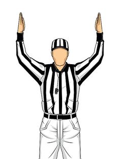 a referee with his hands up in the air, ready to throw the ball royalty illustration