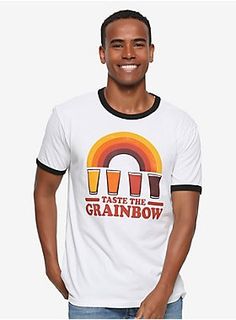 No rainbow here 🍻 | Taste the Grainbow Ringer T-Shirt Rainbow Graphic, New York Tours, Ringer Tee, Cat T, Tour T Shirts, Cat Tshirt