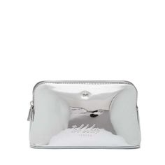 New With Tag Ted Baker London Lindsay Mirrored Makeup Bag Color: Silver #Closet Shelf Ted Baker Makeup, Ted Baker London Bags, Jewelry Roll Travel, Mini Makeup Bag, Beaded Clutch Bag, Large Travel Bag, Printed Makeup Bag, London Bags, Jewelry Roll