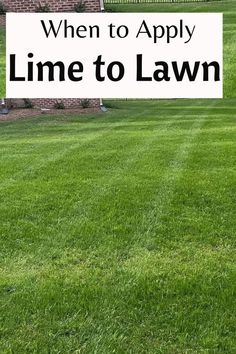 a lawn with the words when to apply lime to lawn