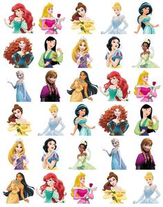 disney princesses are all different sizes and colors