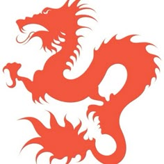 a red dragon is shown on a white background