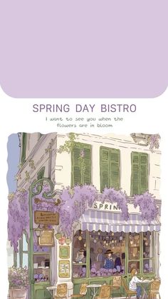 an illustrated book cover for spring day bistro