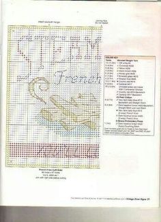 a cross stitch pattern with words and pictures on it