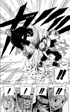 an image of a comic page with some characters in the background and one being attacked by another