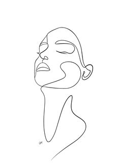 a line drawing of a woman's face