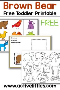 brown bear printable worksheet for toddlers to learn how to draw and color