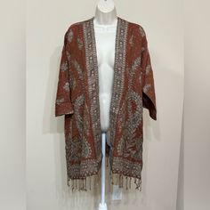 Soft Surroundings Women’s Brown Paisley Open Front Fringe Soft Cardigan L/Xl 28-2717 We Are In Smoke Free, Pet Free And Clean Environment. We Are Professional Seller. Sizes Vary Between Brands, Please Refer To Pictures With Measurements. Colors Can Look Different In Person Due To Various Screen Resolution. Fall Bohemian Outerwear With Paisley Print, Bohemian Fall Outerwear With Paisley Print, Fall Bohemian Paisley Print Outerwear, Traditional One-size Outerwear For Fall, Black Duster, Front Fringe, Brown Paisley, Open Sweater, Belted Cardigan