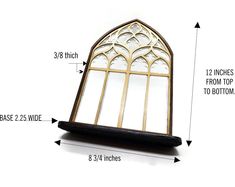 an image of a window with measurements for the top and bottom section, including 3 / 4 inches wide