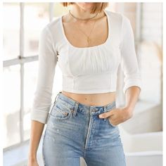 Lulus Break All The Rules White Ribbed Long Sleeve Crop Top, Nwot, Size Small. 96% Cotton. Ribbed Fitted Tops For Day Out, Long Sleeve Crop, The Rules, Long Sleeve Crop Top, Crop Top, Womens Tops, Crop Tops, Long Sleeve, Women Shopping