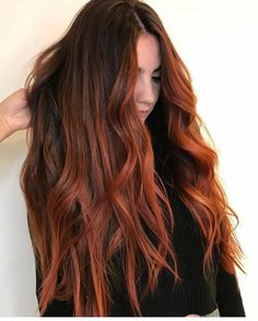 Auburn Ombre Hair, Auburn Hair Dye, Dark Roots Hair, Dark Brunette Hair, Balayage Hair Dark, Trendy Hair Color