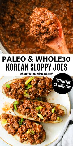 the recipe for paleo and whole korean sloppy joes