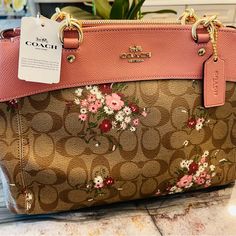 Btand New With Tags And Coach Carfs Inside. Never Ever Used. Retail Tag Says $425.00!! Shoylder Strap Also. Laptop Purse, Pink Coach Purses, Coach Bucket Bag, Fur Jackets, Bags Coach, Coach Shoulder Bag, Bag Cover, Large Shoulder Bags, Tote Bag Purse