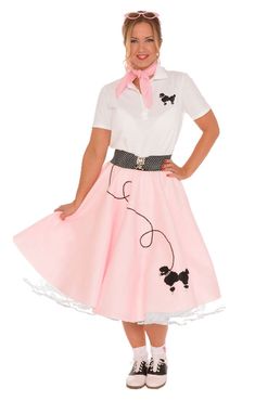 PRICES MAY VARY. Our 7-Piece 50’s Vintage Costume Set: Comes with a women’s poodle skirt, a chiffon scarf, a polo shirt with a poodle applique, a crinoline petticoat, an elastic cinch belt, a set of white socks with our poodle applique on the cuffs, and cateye glasses Perfect For Sock Hops & Decade Dances: Whether you’re going to a sock hop, decades dance, or 50s-themed party, you’ll fit right in with this vintage-inspired costume. Get ready to twist and shout and rock ‘n’ roll in your complete Poodle Skirt 50s, 1950s Poodle Skirt, Poodle Skirt Costume, Poodle Skirt Outfit, Grease Costume, 50s Costume, 1950s Costume, Vintage Halloween Costume, Poodle Skirt