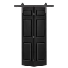 an open black door on a white background