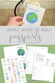 the journey around the world passport with text overlay