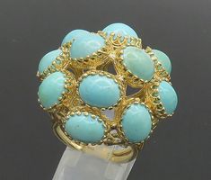 14K GOLD - Vintage Cabochon Turquoise Royal Heavy Cocktail Ring Sz 7 - GR090  14K GOLD - Vintage Cabochon Turquoise Royal Heavy Cocktail Ring Sz 7 - GR090  Jewelry Type:         Ring   Metal Type:            14K Gold   Metal Size:             7 Finger  Stone Type:            Turquoise   Condition:              N/A  Jewelry Weight:     22.8 Grams  PLEASE NOTE: THIS ITEM IS PRE-OWNED. ALTHOUGH MOST ITEMS ARE IN VERY GOOD CONDITION, SOME MAY NEED CLEANING AND/OR MINOR REPAIRS. WE MAKE A VERY STRONG Fine Jewelry Gold Turquoise Multi-stone Ring, Gold Oval Multi-stone Turquoise Ring, Gold Oval Turquoise Multi-stone Ring, Gold Turquoise Multi-stone Oval Ring, Elegant Gold Turquoise Cabochon Ring, Gold Turquoise Ring With Oval Cabochon, Gold Turquoise Oval Cabochon Ring, Anniversary Turquoise Cabochon Ring In Yellow Gold, Antique Jewelry Rings