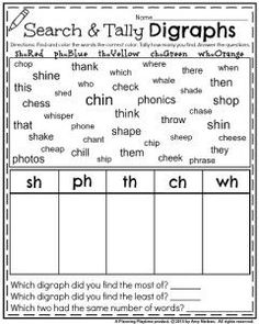 the worksheet for teaching children to read and practice their phonicic skills