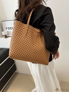 Bird in Bag - Premium Minimalist Light Luxury PU Leather Handbag - Elegant, Trendsetting Design with Solid Color and Niche Appeal Minimalist Lighting, Brown Bag, Tote Bag Pattern, Brown Bags, Shoulder Tote Bag, Bird In Bag, Shoulder Tote, Leather Handbag, Bag Pattern