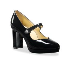 The Mary Jane Platform 85 in black patent leather has a 15mm platform, set on an 85mm inset block heel, providing height, at a comfortable pitch without the heaviness of a traditional block heel. We recommend 1/2 size up Platform Patent Leather Mary Janes With Closed Toe, Pointed Toe Platform Mary Janes In Patent Leather, Patent Leather Mary Janes With Platform And Ankle Strap, Black Platform Pointed Toe Mary Janes, Black Patent Leather Platform Mary Janes, Platform Mary Janes, Blackpink Lisa, Platform Pumps, Black Patent Leather