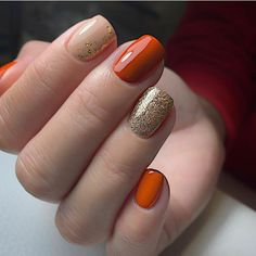 Natural Nails Fall Design, Otoño Nails, Orange Manicure, Acrylic Nails Almond Shape, Lavender Nails, Gelish Nails, Acrylic Nails Coffin Pink, Rose Nails, Almond Acrylic Nails