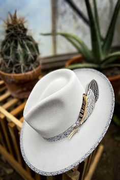 Picture of the stetson rattler hat featuring feathers on side and snake print design band on rim and inner part of hat. Stetson Hats Mens, Hat Styles Men, Classy Hat, Custom Fedora, Lids Hat, Cowboy Hat Design, Fedora Style, Stetson Hats, Classy Hats