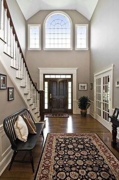 the entryway is clean and ready for guests to use it as an entrance way