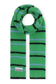 Soft Accessories, Striped Scarf, Mohair Cardigan, Green Scarf, Striped Scarves, Knitting Girls