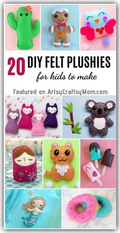 20 diy felt plushies for kids to make