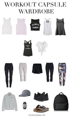 Workout Capsule Wardrobe, Workout Capsule, Minimalist Moda, The Perfect Workout, Perfect Workout, Minimalist Capsule Wardrobe, Summer Capsule Wardrobe, Capsule Outfits, Minimalist Wardrobe