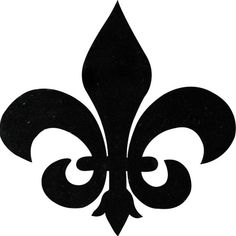 a black and white silhouette of a fleur de lis