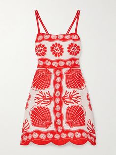 Farm Rio channels the vibrant spirit and atmosphere of Rio de Janeiro - this 'Ainika' mini dress is printed with seashells and coral that speak to Brazil's biodiversity. A style you'll wear just as easily in the tropics as in the city, it's made from breathable linen and has pretty scalloped edges. Two sets of ties frame the open back and adjust the fit. Senior Trip Outfits, Dolce Vita Outfit, Farm Dress, Eyewear Shop, Linen Mini Dress, Farm Rio, Beauty Sets, Printed Linen