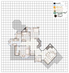 the floor plan for a house with three floors