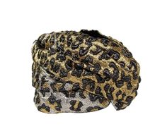 Gucci Women's Gold / Silver Metallic Leopard Print Turban Headband M / 57 476538 7060 - LUX LAIR Elegant Gucci Adjustable Hat, Gucci Fragrance, Gucci Headband, Leopard Headband, Silk Headband, Turban Headband, Turban Headwrap, Black Leopard Print, Hair Accessories Gift