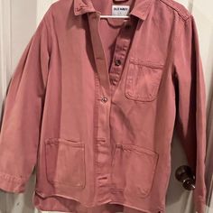 Rose Colored Denim Jacket/Oversized Shirt Style. Never Worn Buttons Down The Front With 2 Pockets. Coloured Denim Jacket, Denim Jacket Oversized, Navy Jacket, Oversized Denim Jacket, Navy Jackets, Colored Denim, Navy Pink, Rose Color, Oversized Shirt