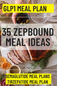 a plate with meat on it and the words, 25 zep bound meal ideas