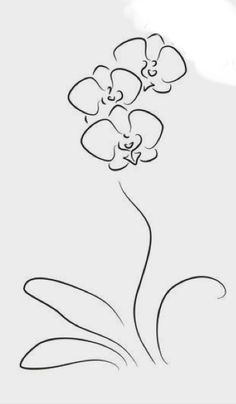 a drawing of flowers on a white background