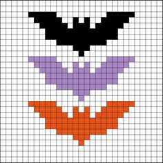 a cross stitch pattern with the face of a pumpkin wearing a bat