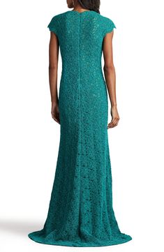 Lacy blooms create an enchanting stylescape for a fitted gown turned out in a head-turning hue. 60" length Hidden back-zip closure Jewel neck Cap sleeves Lined 50% cotton, 40% nylon, 10% polyester Dry clean Imported Fitted Gown, Corded Lace, Lace Caps, Tadashi Shoji, Jewel Neck, Nordstrom Store, Cap Sleeve, Sleeve Cotton, Cap Sleeves