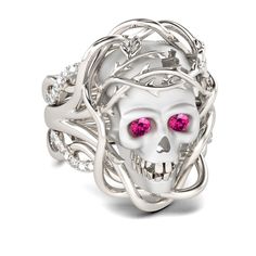 Skull Wedding Ring, Sterling Silver Skull Rings, Skull Engagement Ring, Skull Wedding, Silver Skull Ring, Gothic Rings, Skull Jewelry, Estilo Punk, Rings For Girls