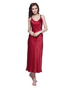 in stock Silk Night Dress, Mens Silk Pajamas, Nightgown For Women, Casual Kimono, Silk Nightgown, First Thing In The Morning, Nightgowns For Women, Silk Slip Dress, Lightweight Tops