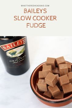 bailey's slow cooker fudge recipe in a bowl