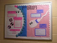 a bulletin board on the wall with information about how to use random items for writing