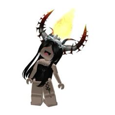 a lego figure with horns and spikes on it's head, standing in front of a white background