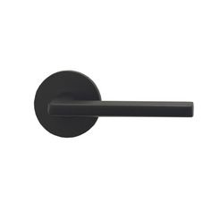 a black door handle on a white background